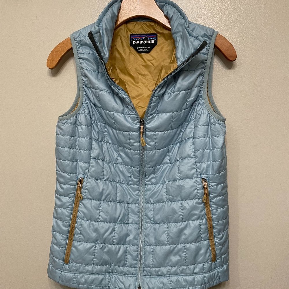Patagonia Women's Size S Nano Puff Vest In Rare Tubular Blue Spring 2016